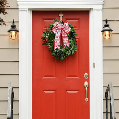 Amazon Christmas Decorations Bow Handmade Linen Bow Festive Atmosphere Decoration Christmas Tree Wreath