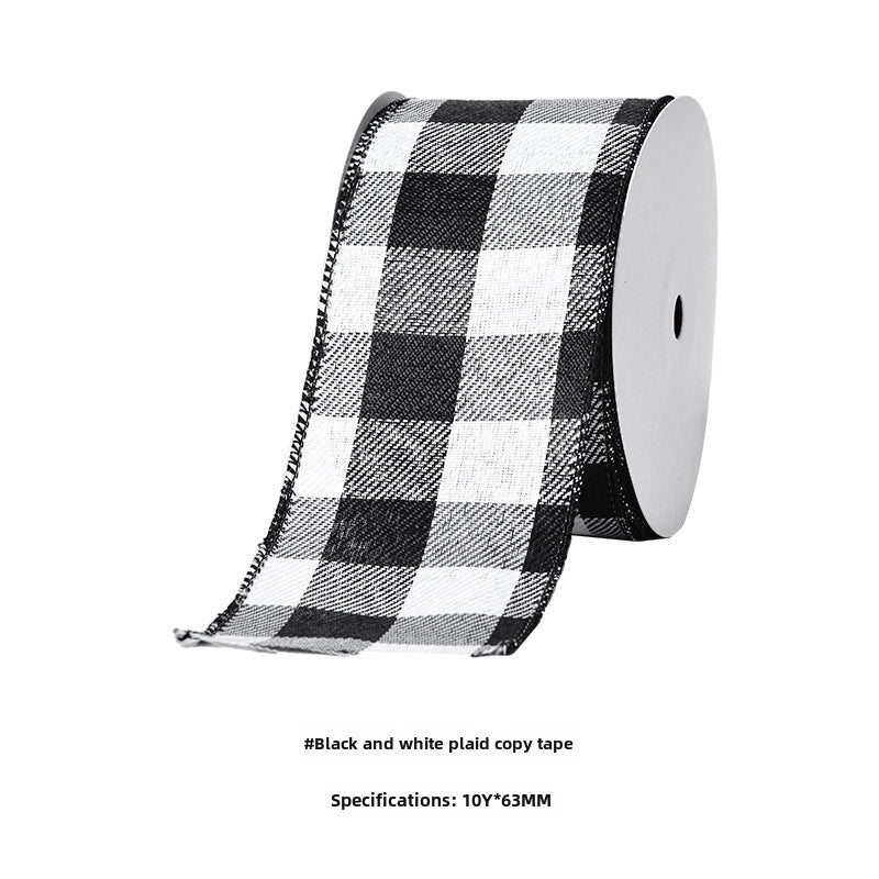 YAMA Boutique Christmas Snow Velvet Copy Edge Ribbon Christmas Decoration Ribbon Christmas Tree Gift Packaging Iron Wire Ribbon