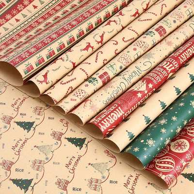 Christmas Gift Wrapping Paper Thickened Christmas Cowhide Wrapping Paper Christmas Tree Elk Gift Box Wrapping Paper