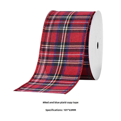 YAMA Boutique Christmas Snow Velvet Copy Edge Ribbon Christmas Decoration Ribbon Christmas Tree Gift Packaging Iron Wire Ribbon