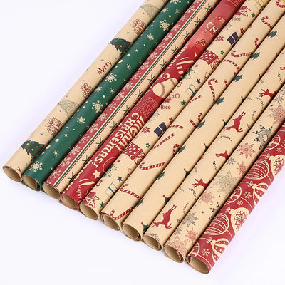 Christmas Gift Wrapping Paper Thickened Christmas Cowhide Wrapping Paper Christmas Tree Elk Gift Box Wrapping Paper