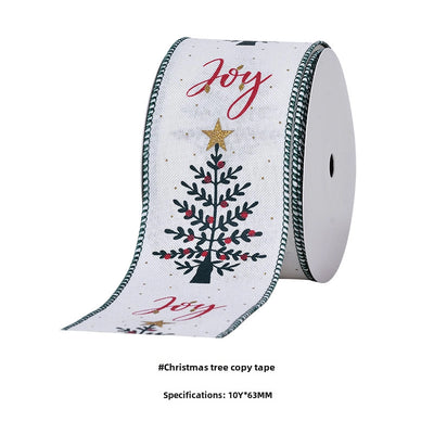 YAMA Boutique Christmas Snow Velvet Copy Edge Ribbon Christmas Decoration Ribbon Christmas Tree Gift Packaging Iron Wire Ribbon