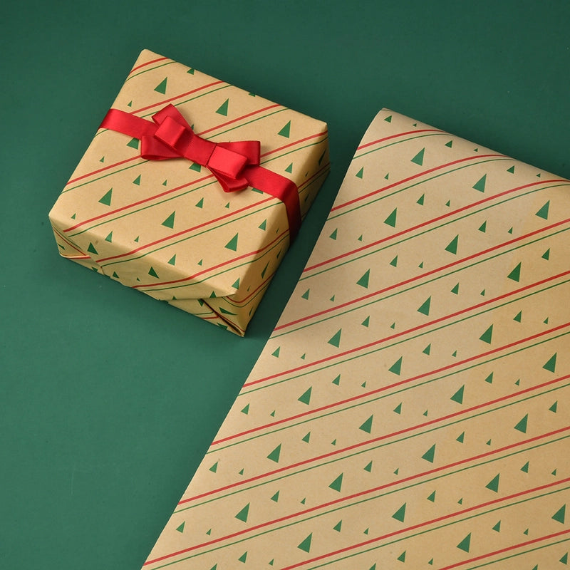 Christmas Gift Wrapping Paper Thickened Christmas Cowhide Wrapping Paper Christmas Tree Elk Gift Box Wrapping Paper