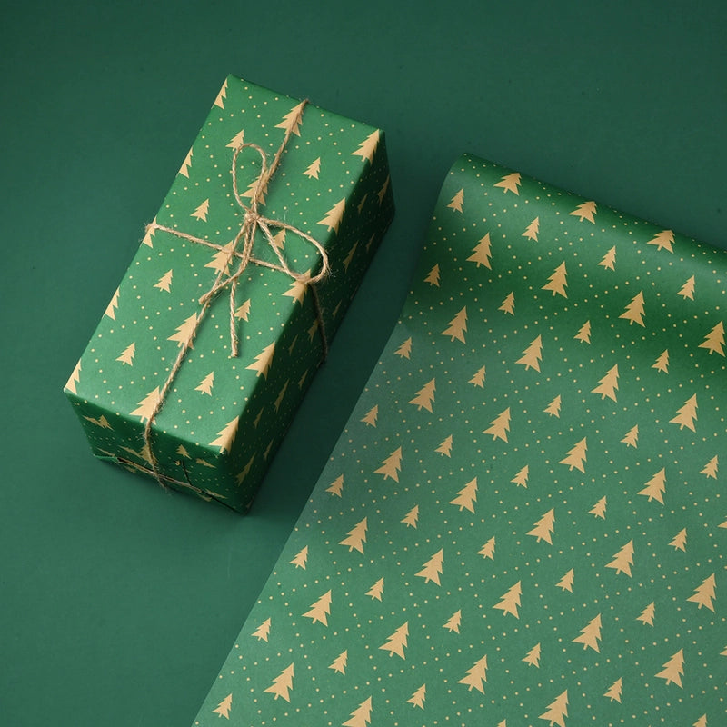 Christmas Gift Wrapping Paper Thickened Christmas Cowhide Wrapping Paper Christmas Tree Elk Gift Box Wrapping Paper